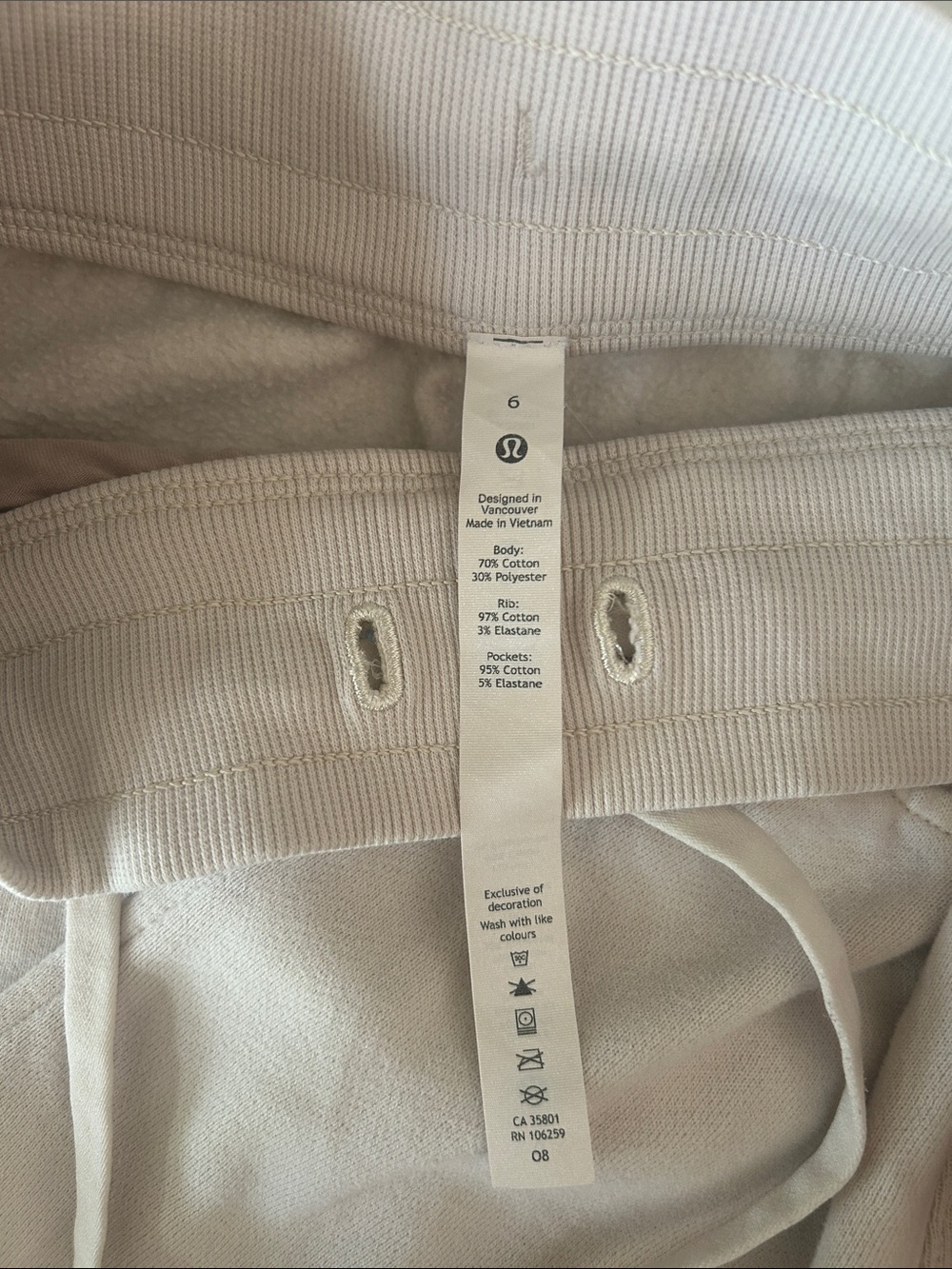Lululemon Scuba Joggers – Size 6 | Cream - Picture 2 of 6